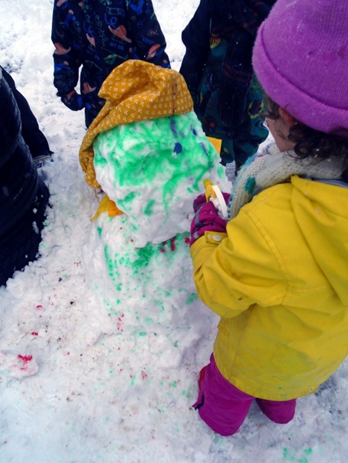 Bristol nursery children embrace snowfall